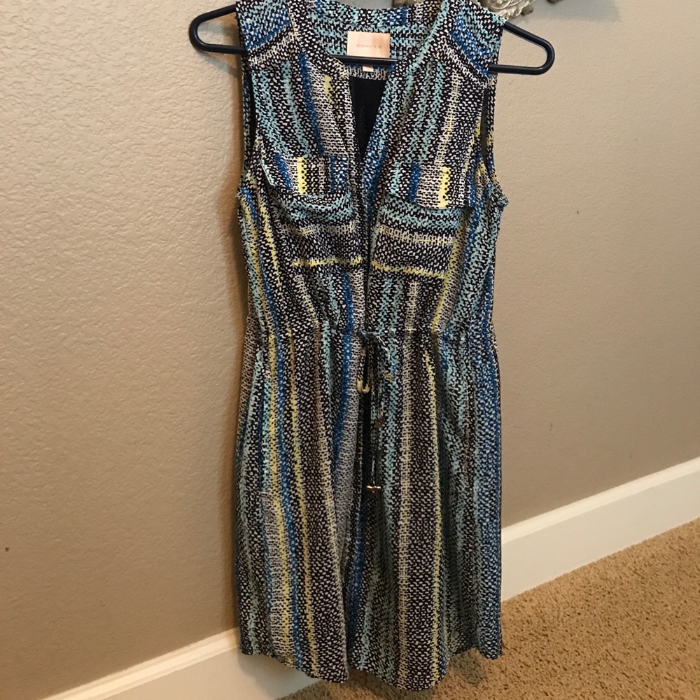 Skies are blue multi-colored shirt dress